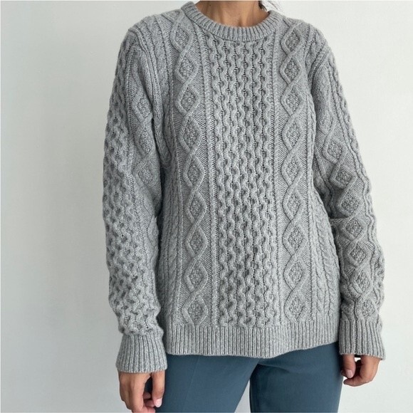 Outerknown Sweaters - Outerknown Wool Blend Grey Fisherman Sweater Size XL